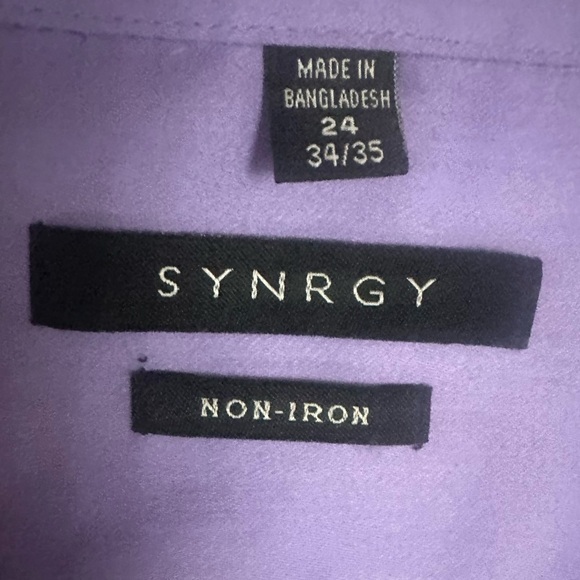 DXL Big & Tall Non-Iron Sateen Button-Up Dress Shirt English Lilac sz 24 Easter - Picture 5 of 7